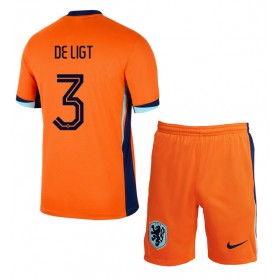 Netherlands Matthijs de Ligt #3 Replica Home Minikit Euro 2024 Short Sleeve (+ pants)